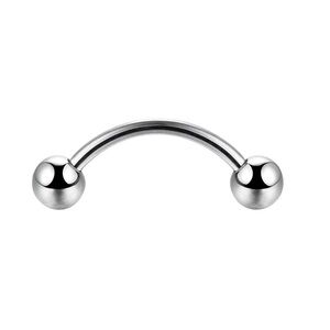 Curved Eyebrow Barbell | 16G Surgical Steel Eyebrow Piercing | Hypoallergenic